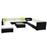 Gardeon 12PC Sofa Set with Storage Cover Outdoor Furniture Wicker Chez Guru